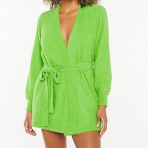 Savage x Fenty Vibrant Green Fuzzy Robe XS/S